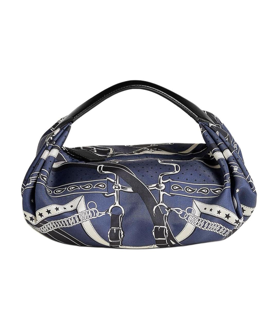 HERMES Темно-синяя шелковая сумка через плечо, фото 3