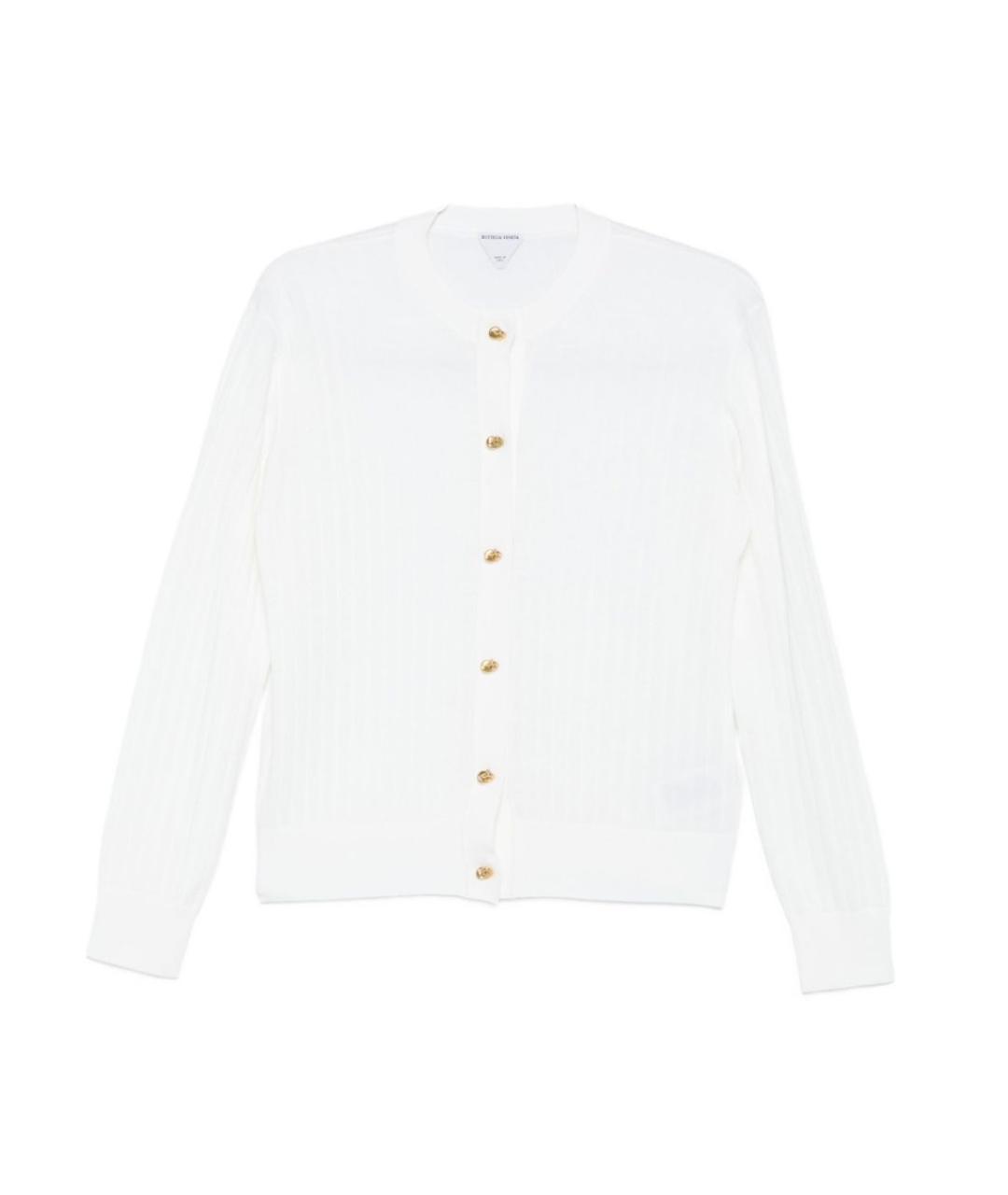 BOTTEGA VENETA Белый шерстяной кардиган, фото 3
