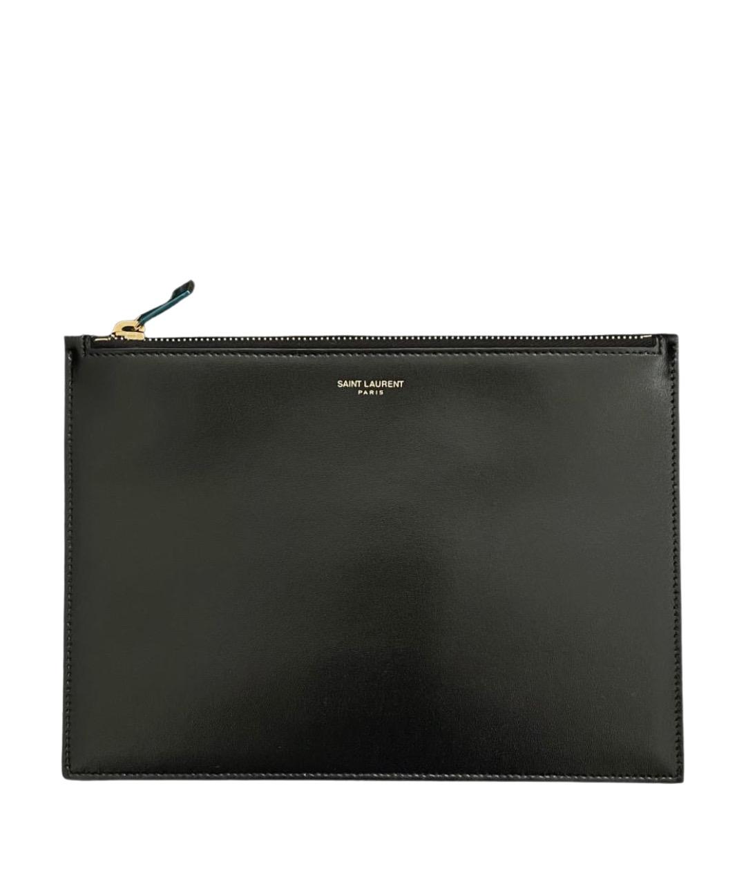 SAINT LAURENT Черная кожаная папка для документов, фото 1