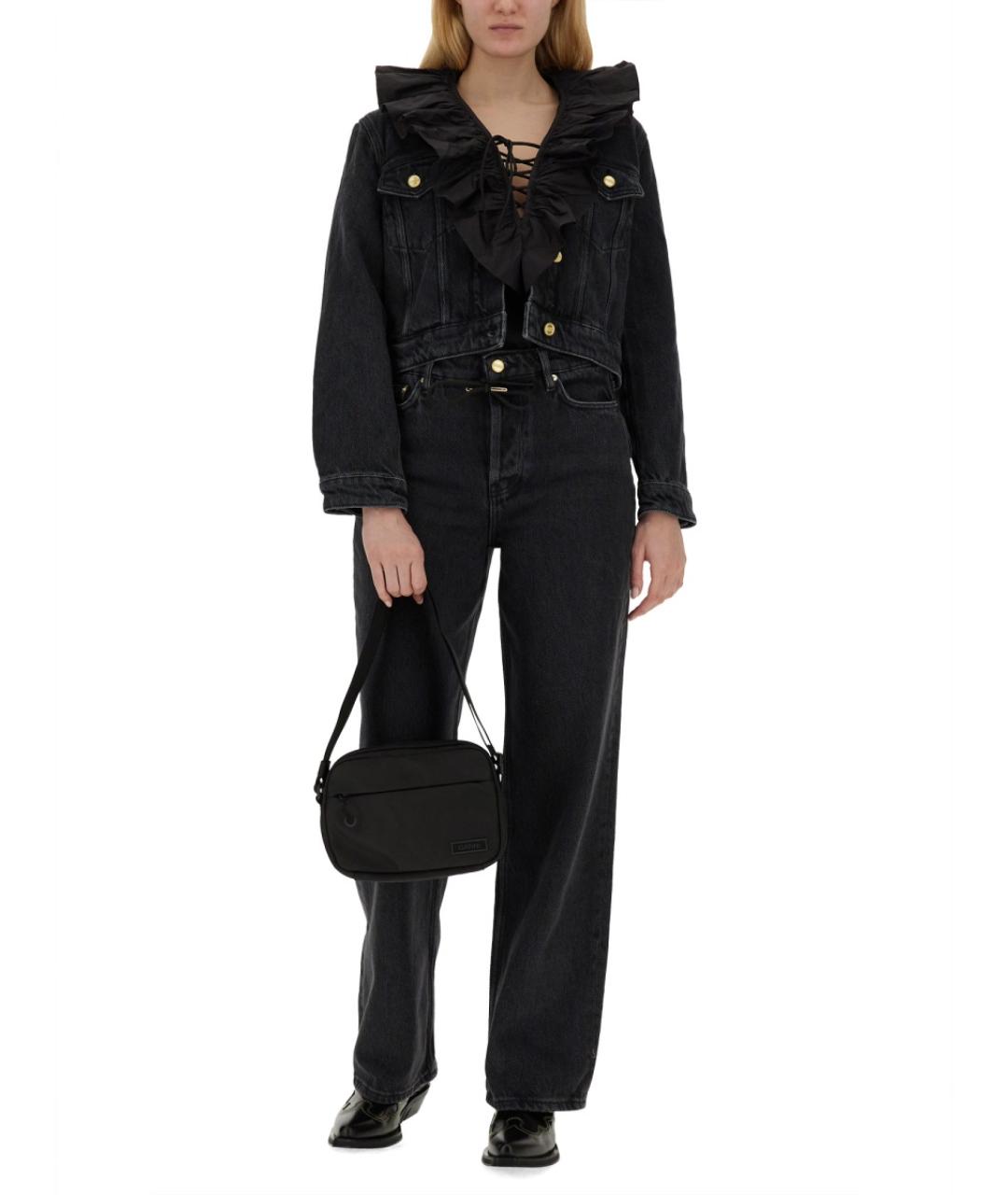 GANNI Черная хлопковая блузы, фото 3