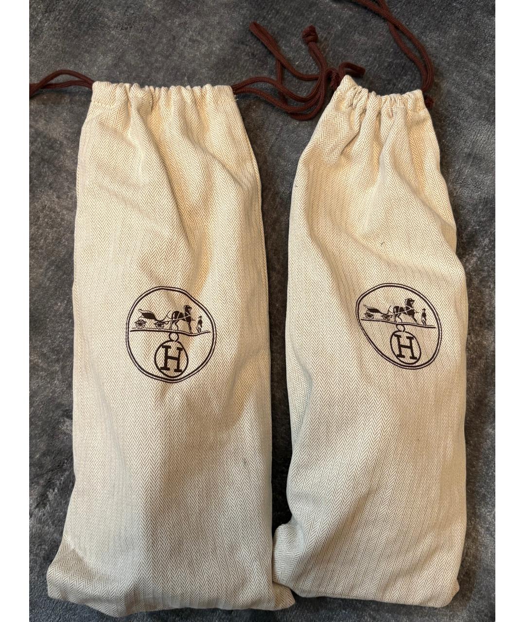 HERMES Черные кожаные шлепанцы, фото 4