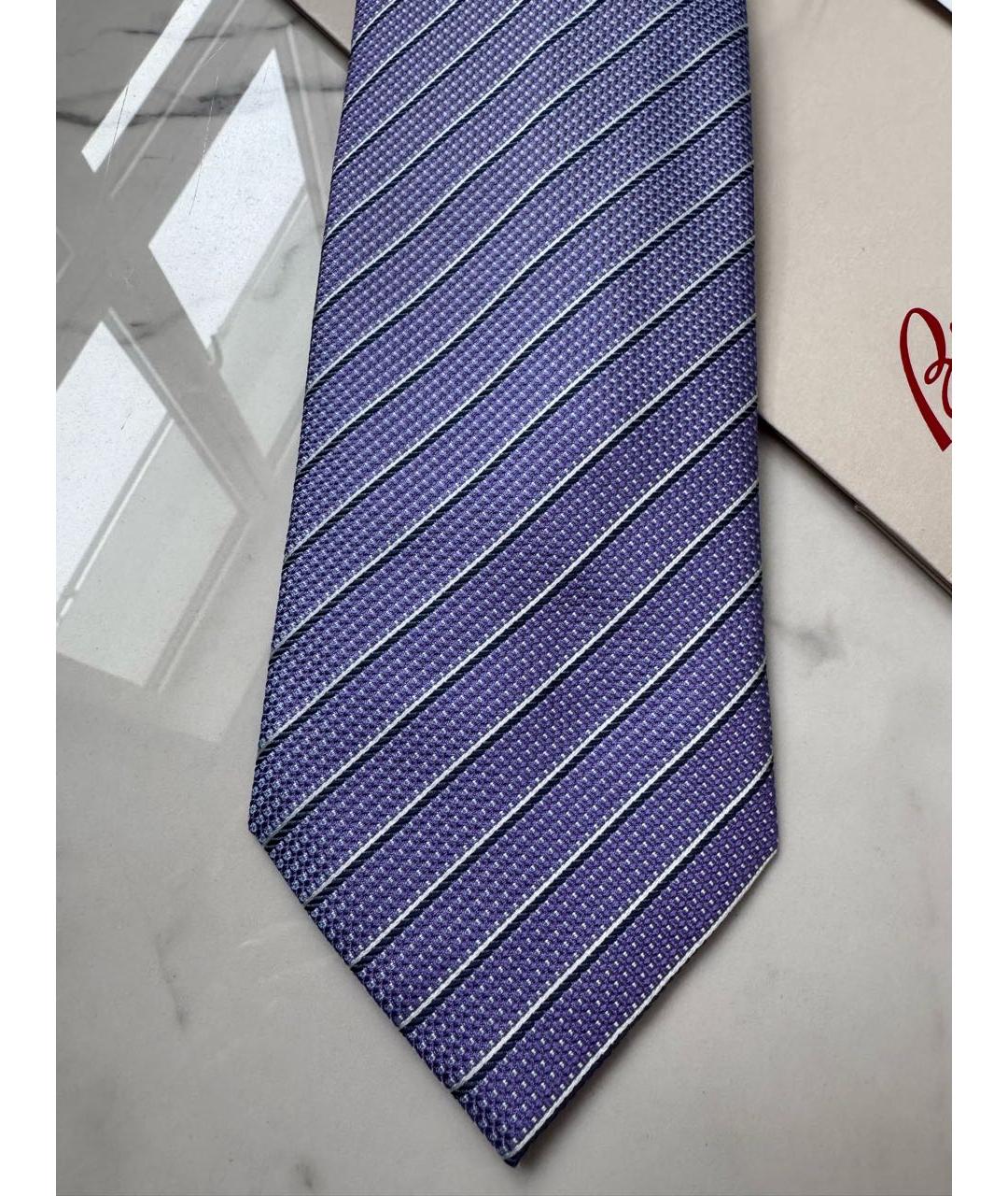 BRIONI Фиолетовый шелковый галстук, фото 2