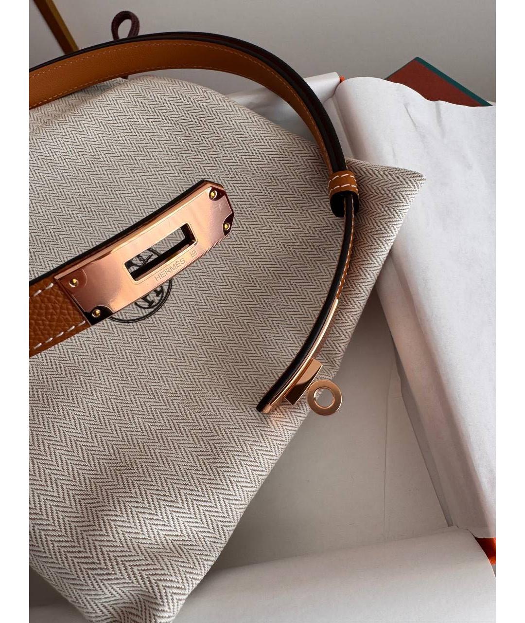 HERMES Коричневый кожаный ремень, фото 3