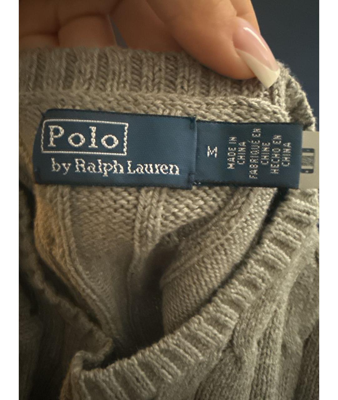 POLO RALPH LAUREN Серый хлопковый джемпер / свитер, фото 4