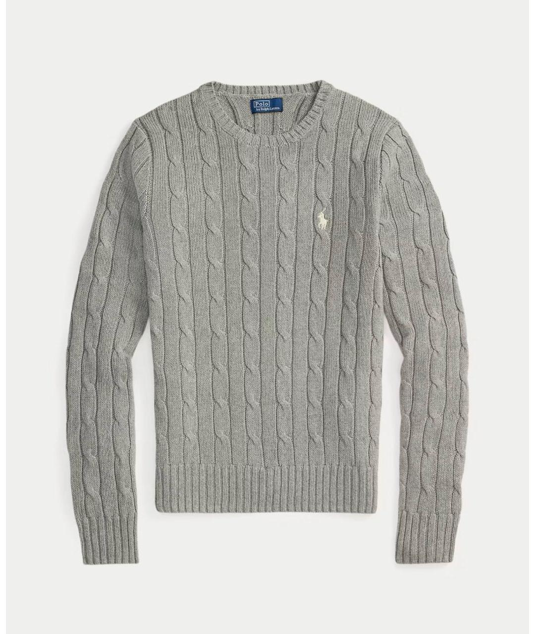 POLO RALPH LAUREN Серый хлопковый джемпер / свитер, фото 5