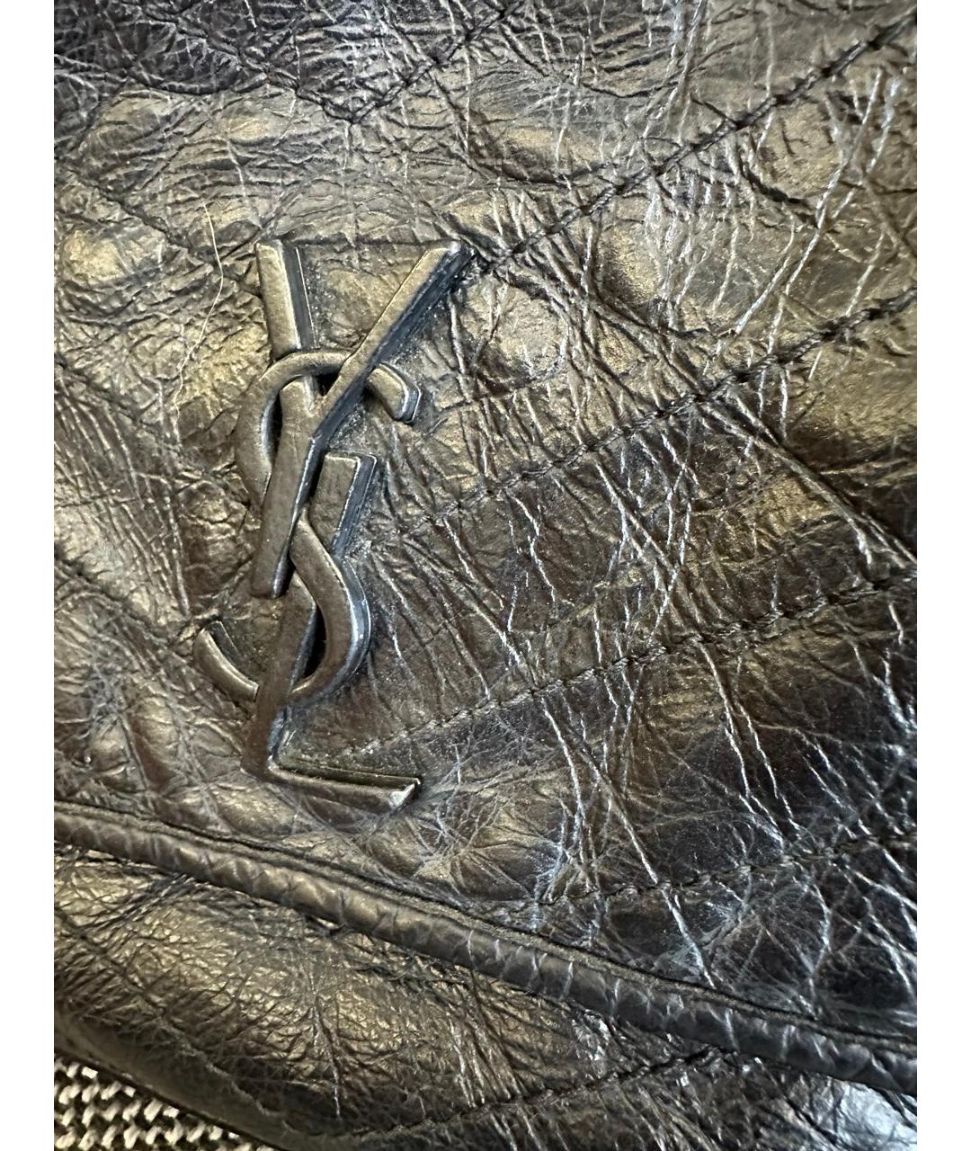 SAINT LAURENT Черная кожаная сумка через плечо, фото 7