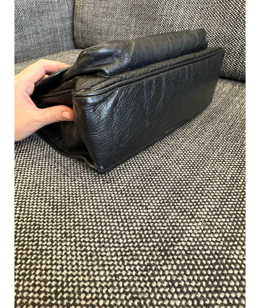 SAINT LAURENT Черная кожаная сумка через плечо, фото 3