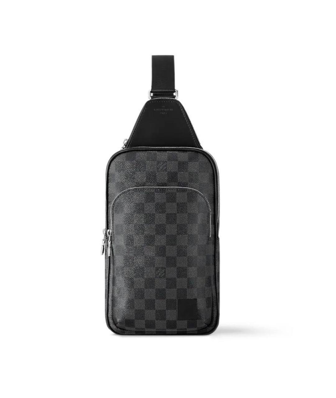 LOUIS VUITTON Черная кожаная поясная сумка, фото 4