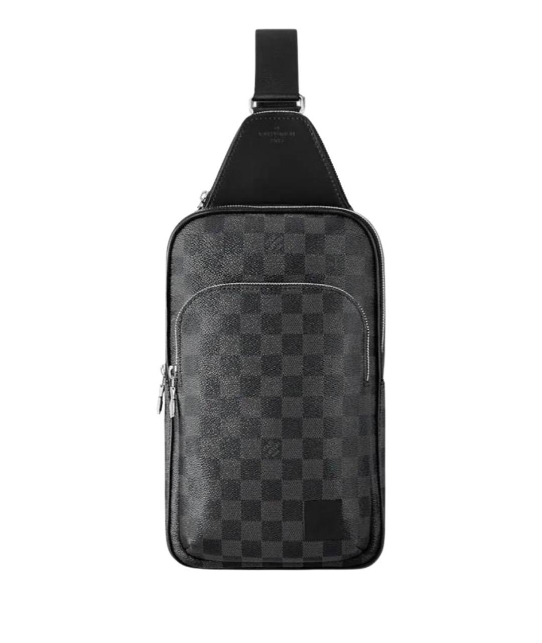 LOUIS VUITTON Черная кожаная поясная сумка, фото 1