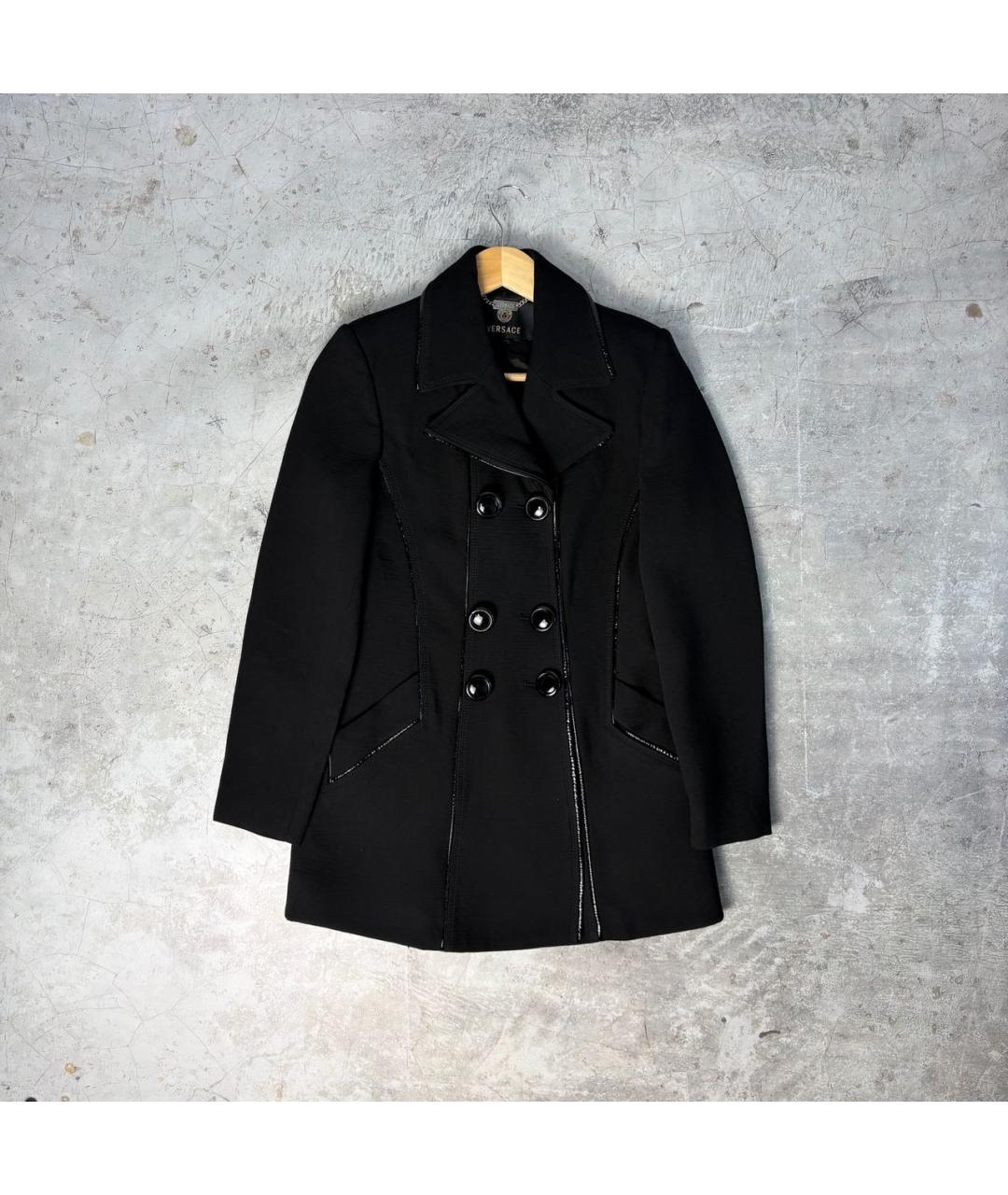 VERSACE Черное шерстяное пальто, фото 8
