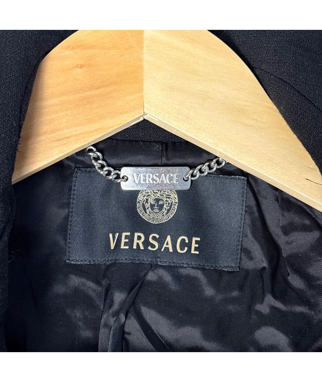 VERSACE Черное шерстяное пальто, фото 6