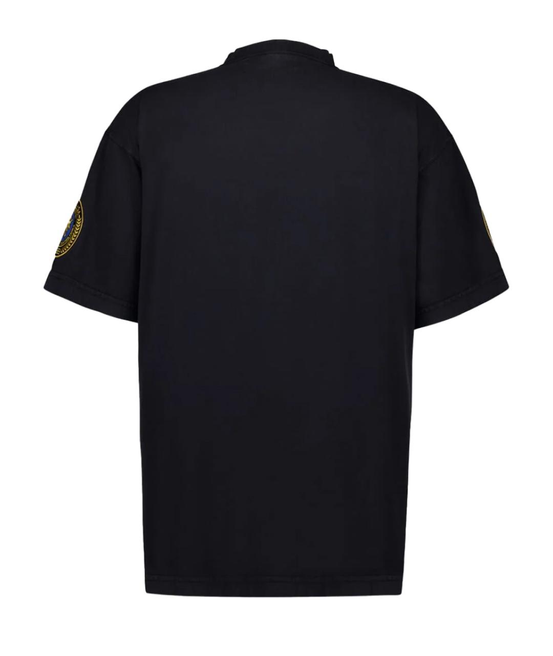 BALENCIAGA Черная хлопковая футболка, фото 3