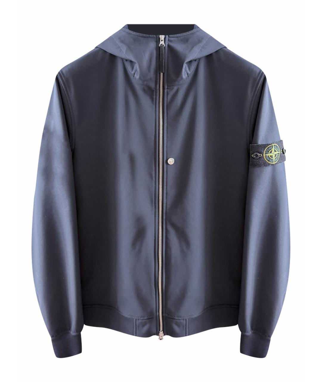STONE ISLAND Темно-синяя полиэстеровая куртка, фото 1
