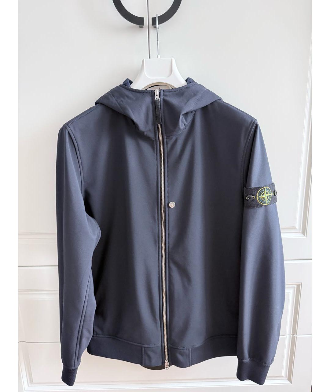 STONE ISLAND Темно-синяя полиэстеровая куртка, фото 9