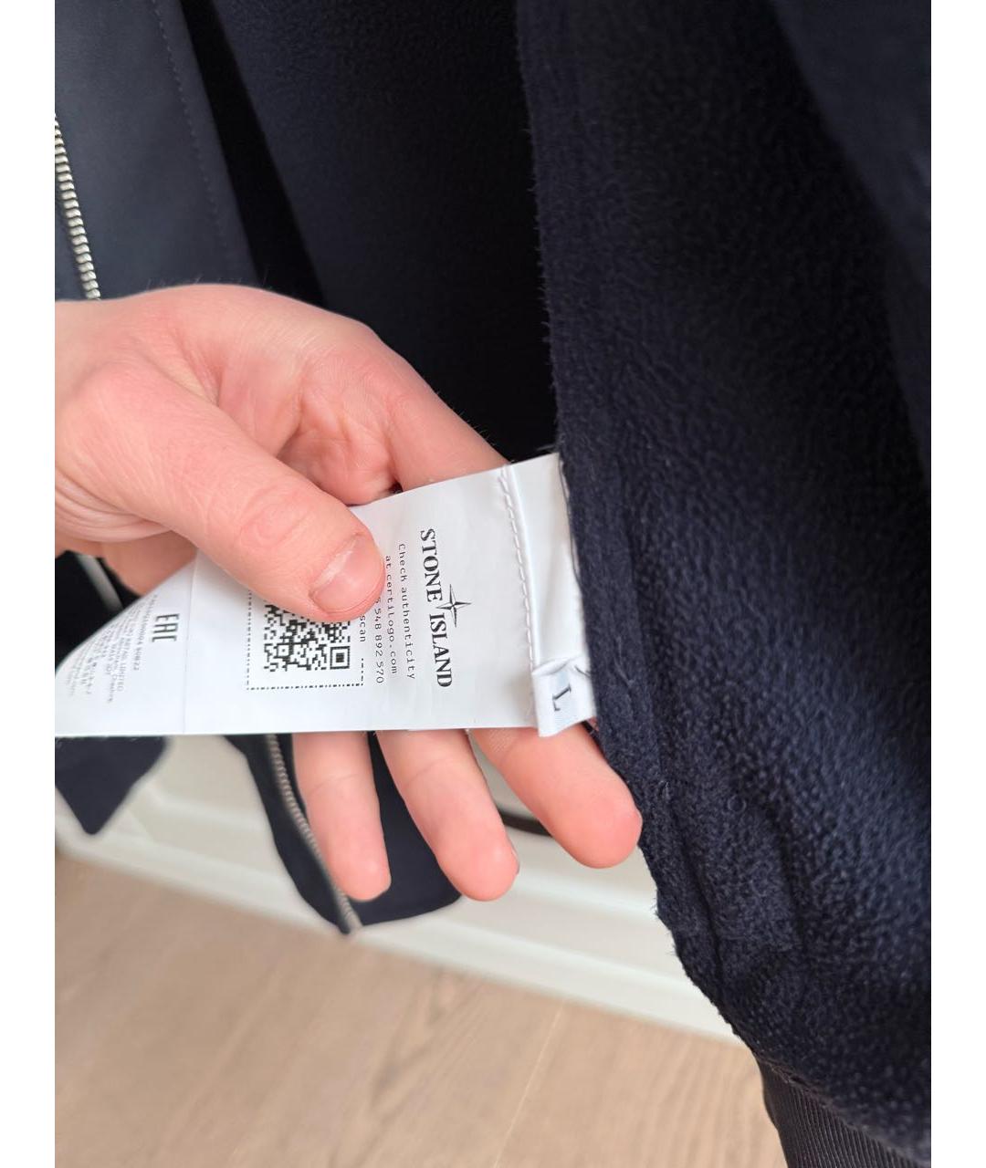 STONE ISLAND Темно-синяя полиэстеровая куртка, фото 8