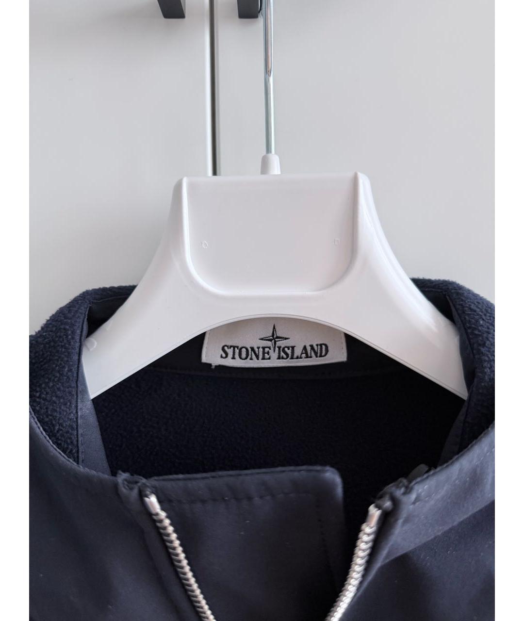 STONE ISLAND Темно-синяя полиэстеровая куртка, фото 3