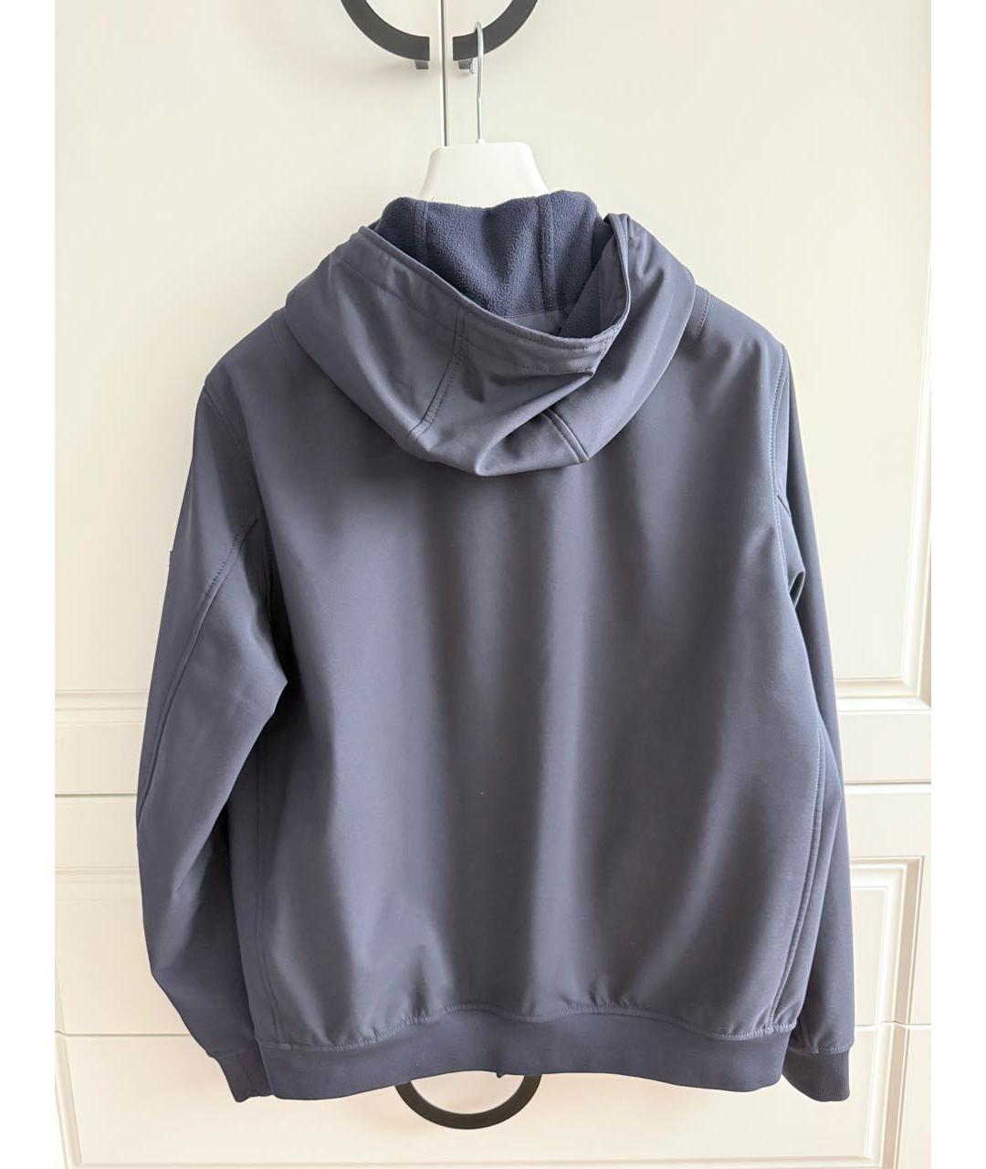 STONE ISLAND Темно-синяя полиэстеровая куртка, фото 2