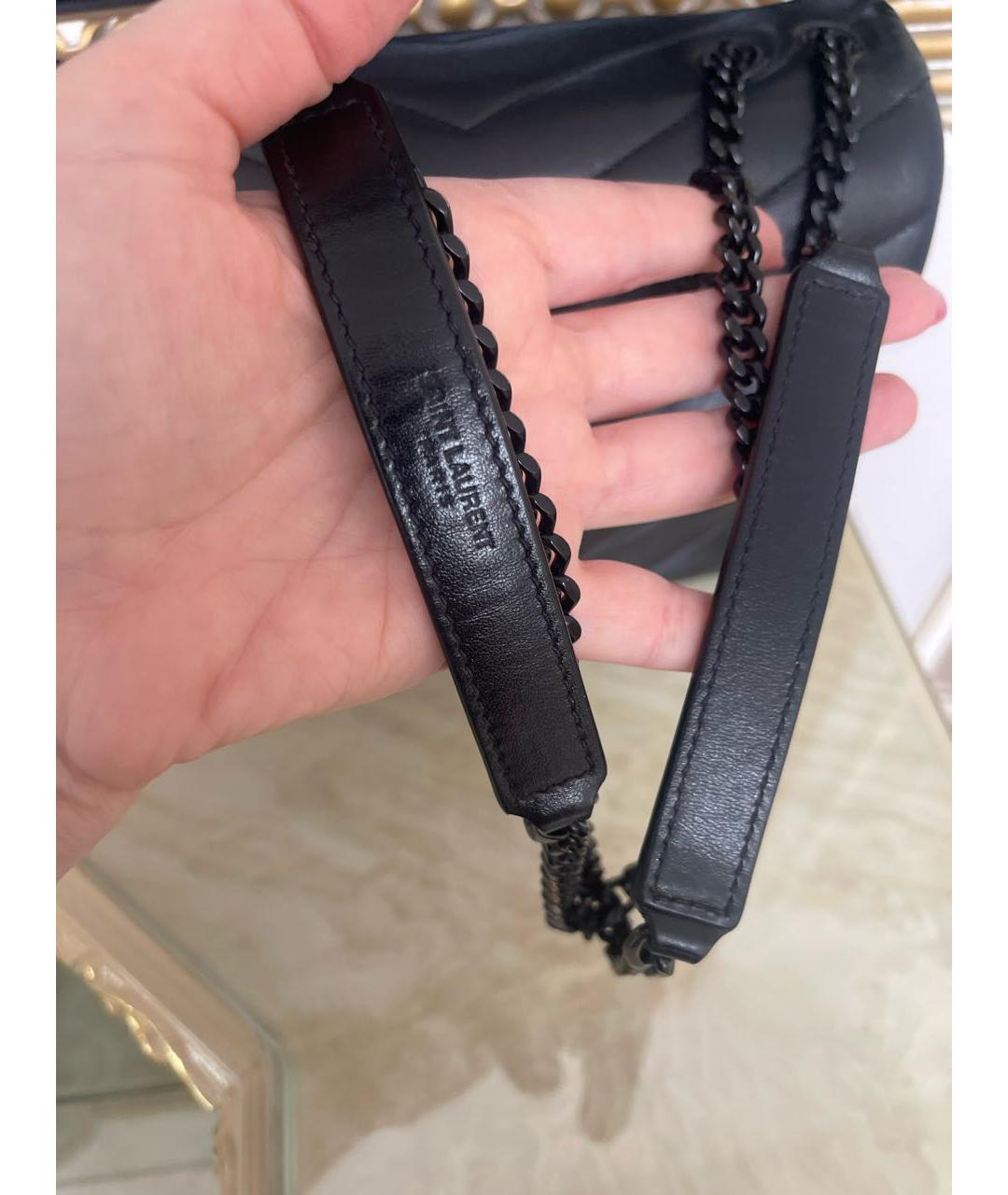 SAINT LAURENT Черная кожаная сумка через плечо, фото 4