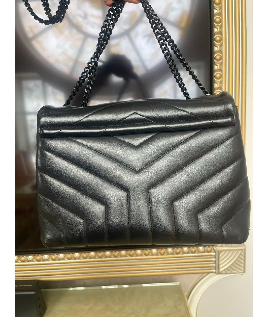 SAINT LAURENT Черная кожаная сумка через плечо, фото 5