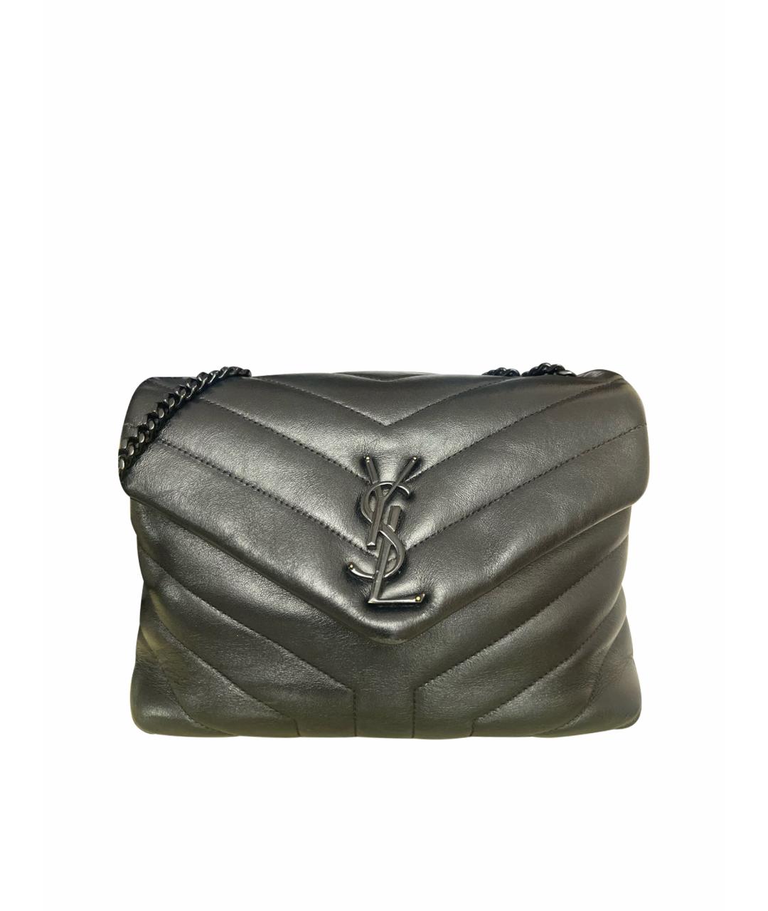 SAINT LAURENT Черная кожаная сумка через плечо, фото 1