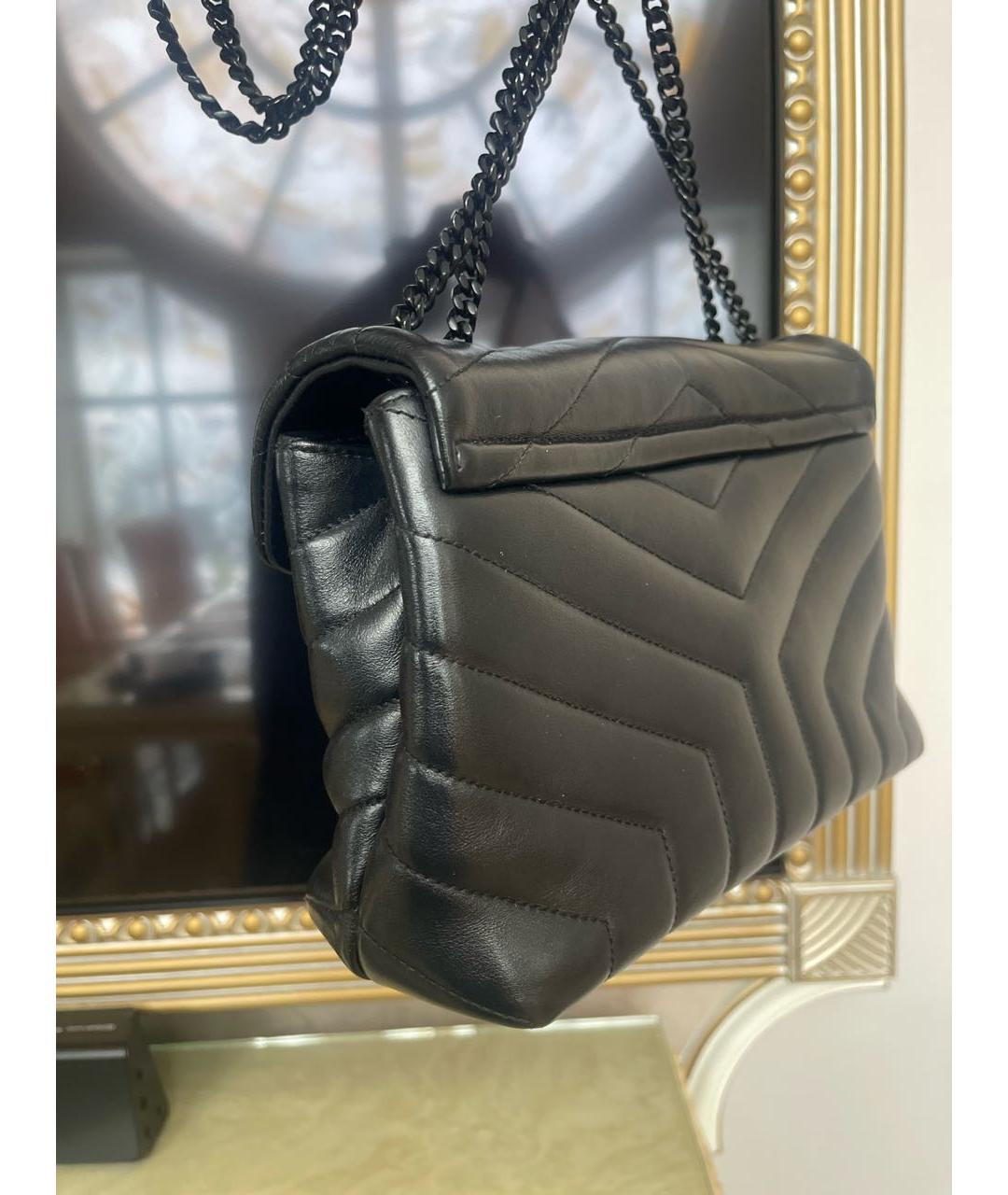 SAINT LAURENT Черная кожаная сумка через плечо, фото 6