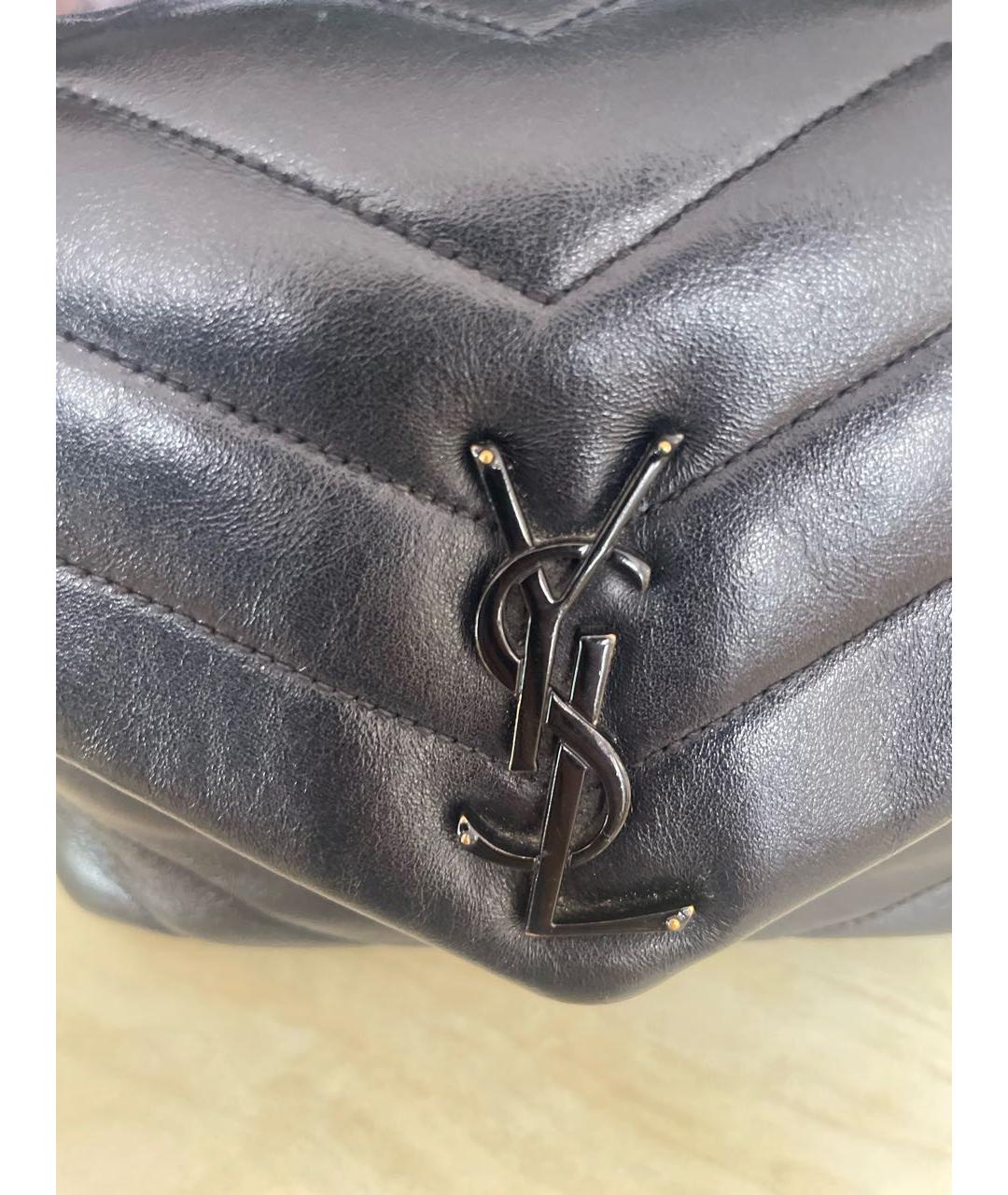 SAINT LAURENT Черная кожаная сумка через плечо, фото 3