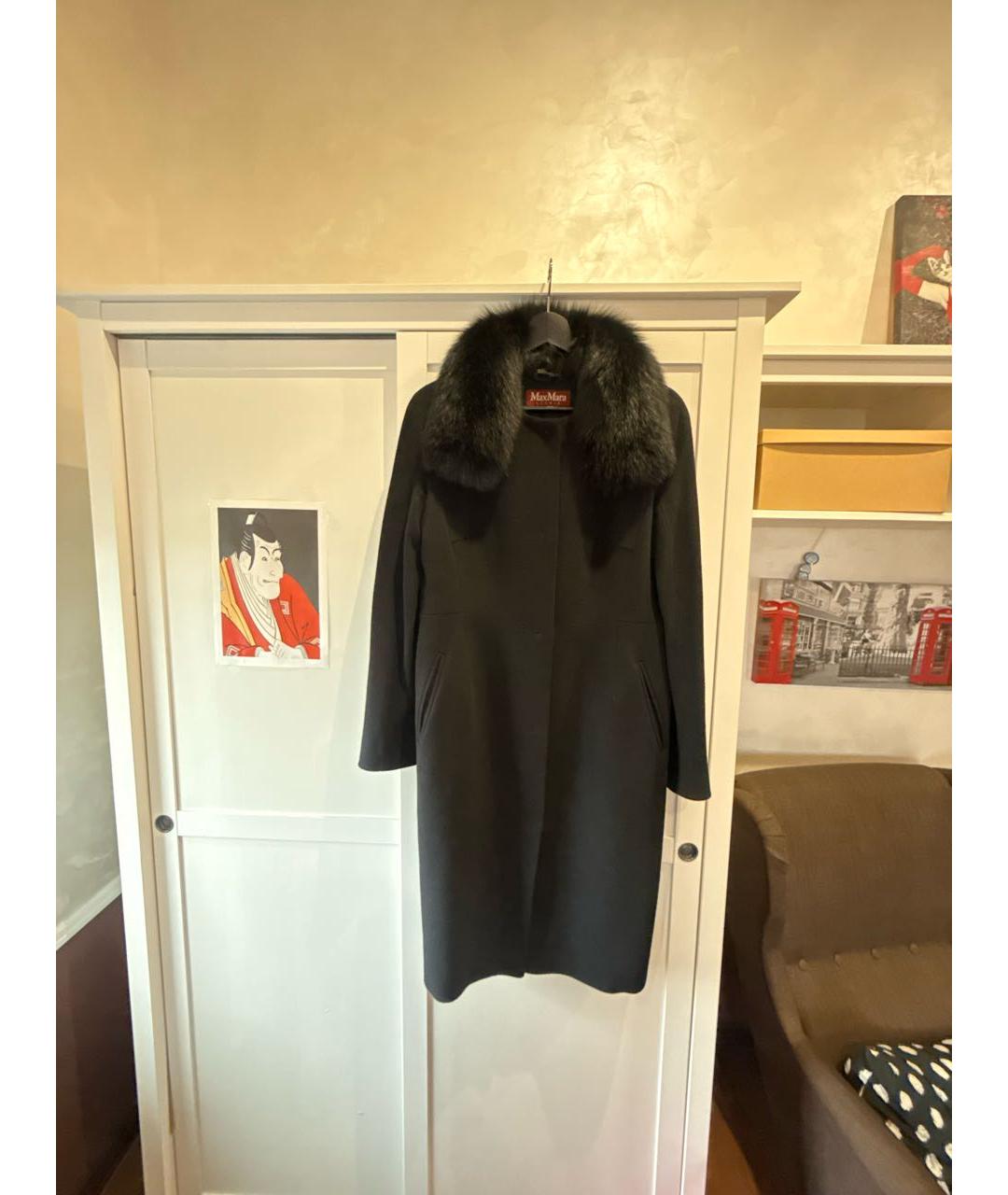 MAX MARA STUDIO Черное кашемировое пальто, фото 2