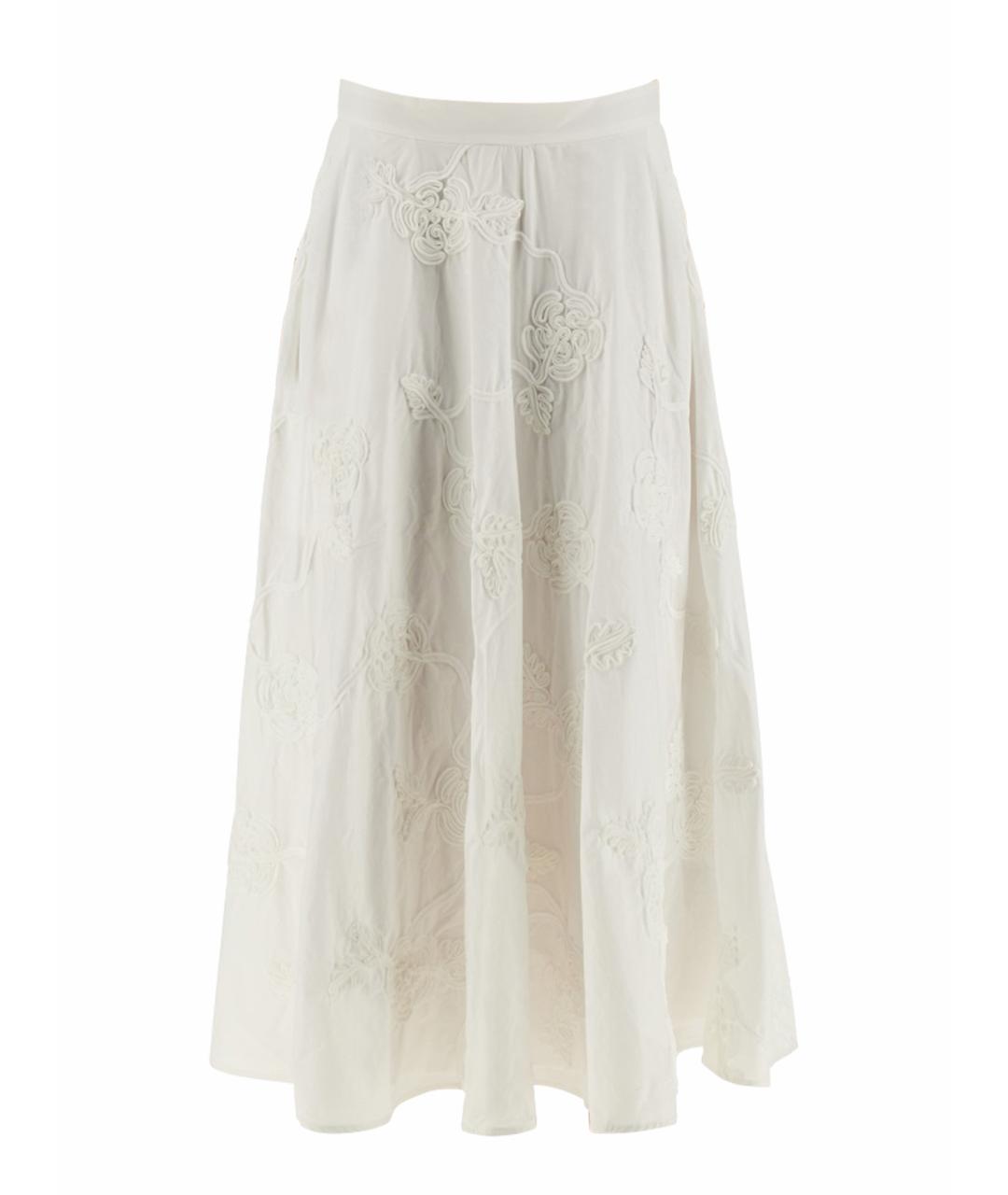 ROTATE Белая хлопковая юбка миди, фото 1