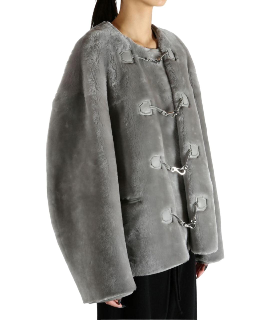 TOTEME Серая кожаная дубленка, фото 4