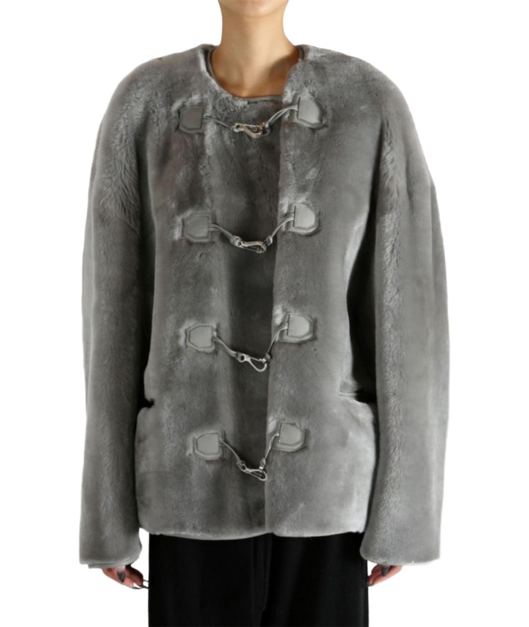 TOTEME Серая кожаная дубленка, фото 2