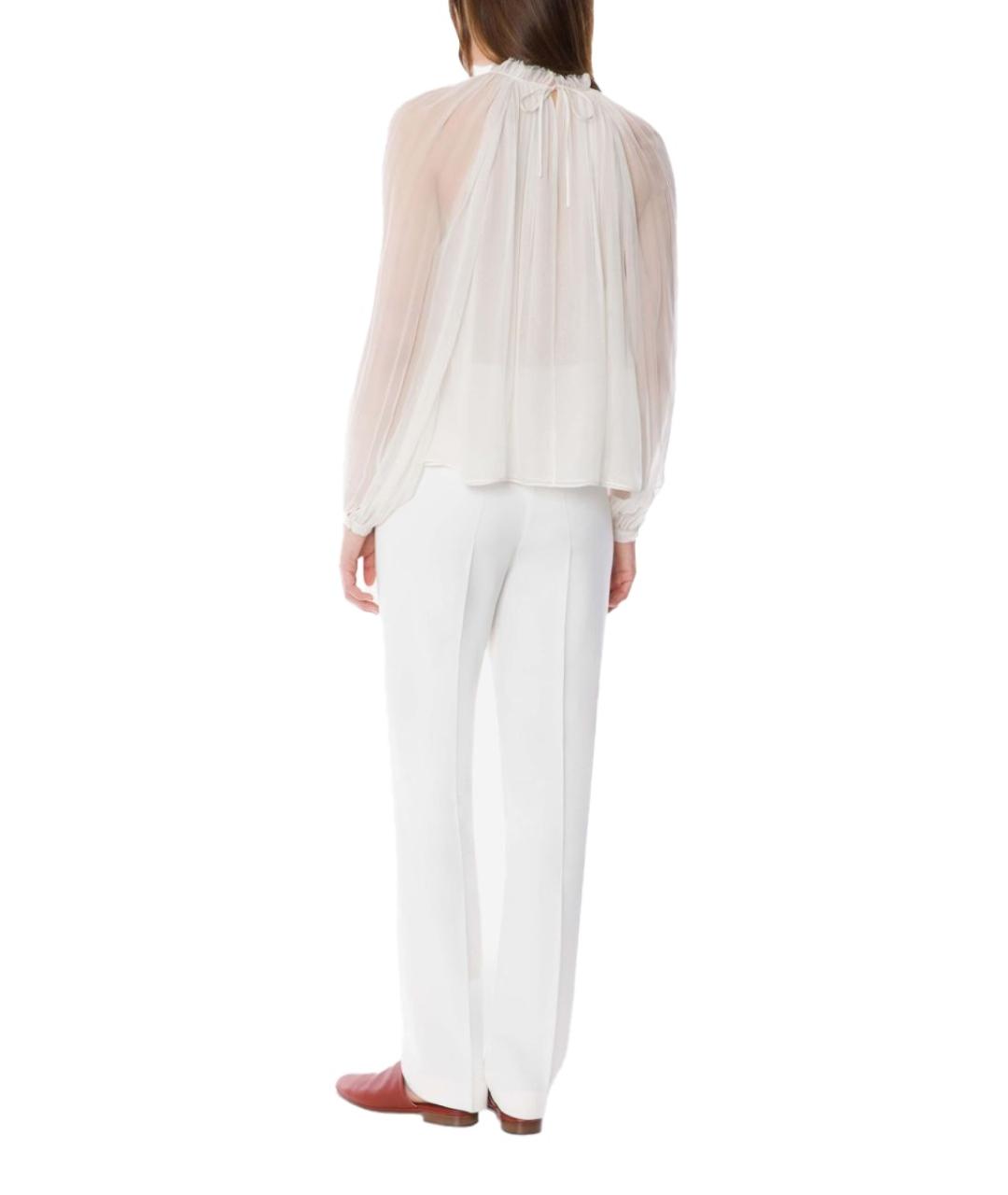 ALBERTA FERRETTI Белая шелковая блузы, фото 3