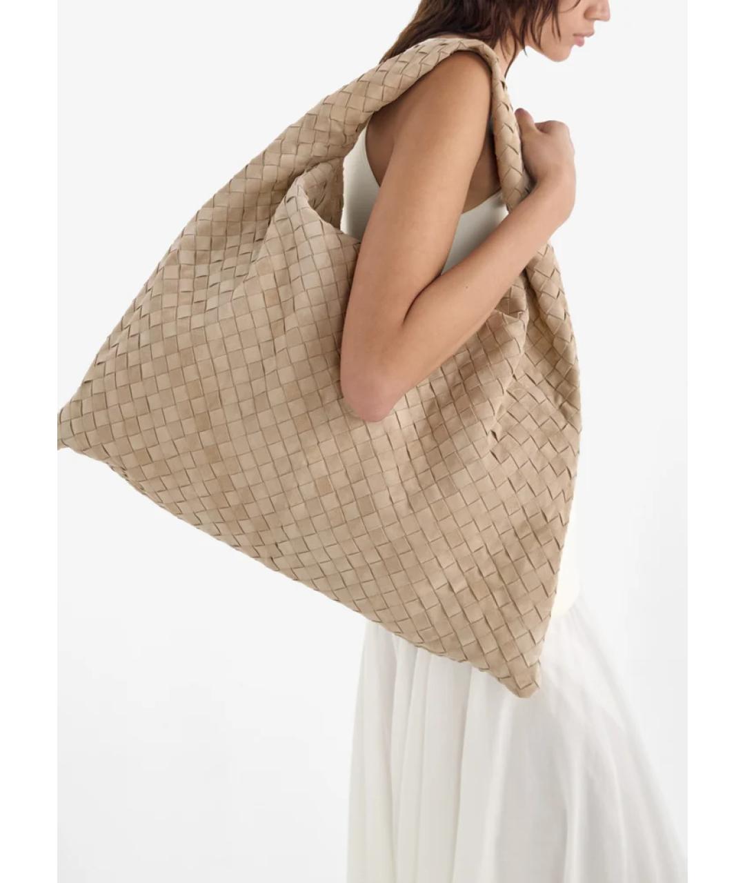 BOTTEGA VENETA Бежевая замшевая сумка через плечо, фото 2