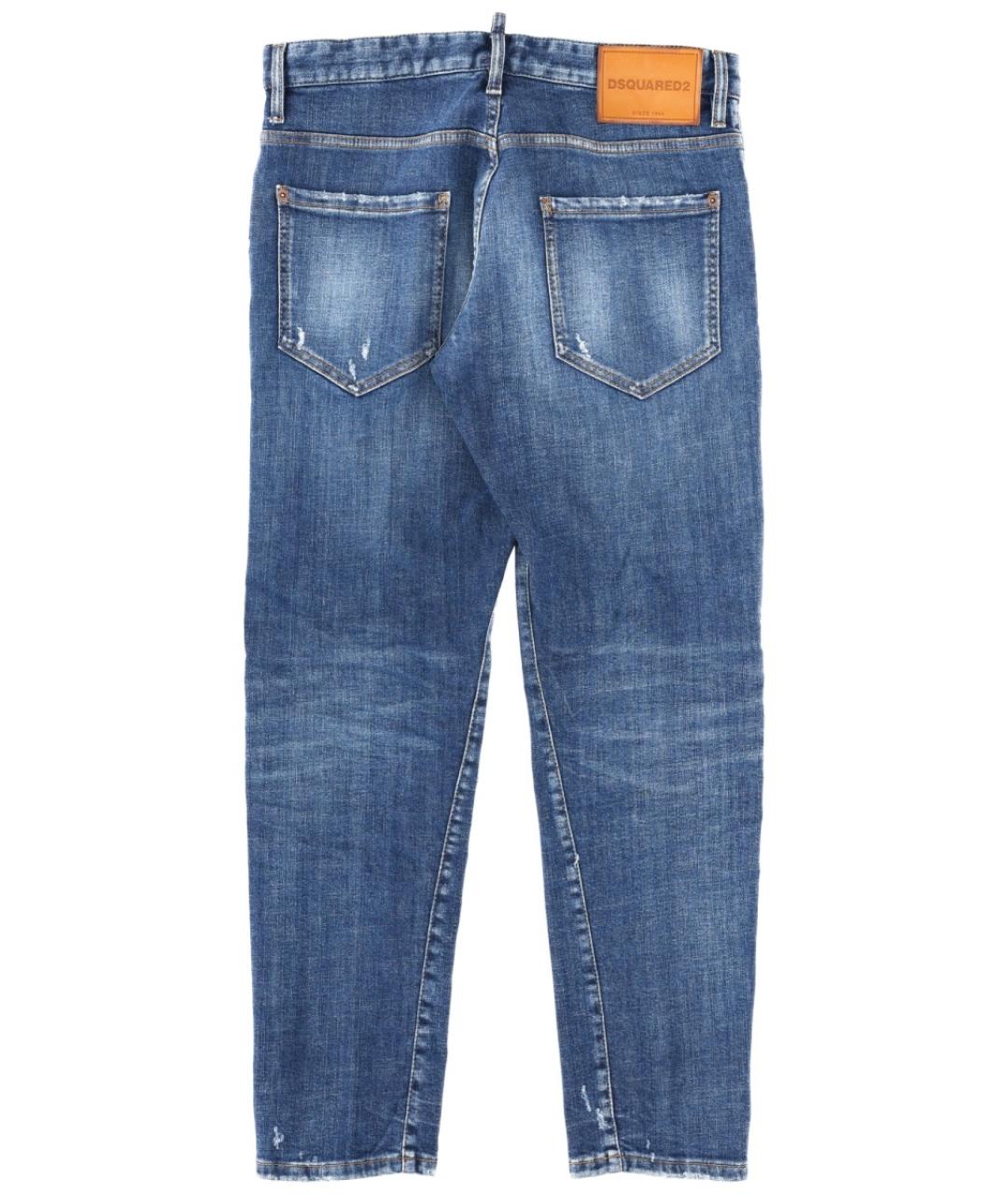 DSQUARED2 Синие хлопковые прямые джинсы, фото 2