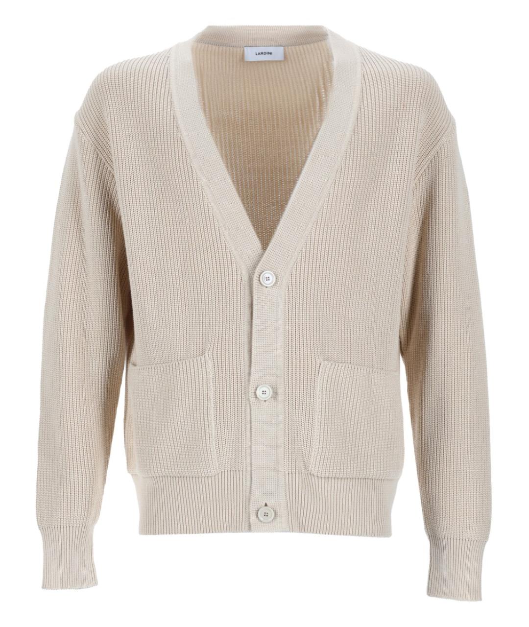 LARDINI Бежевый хлопковый джемпер / свитер, фото 1