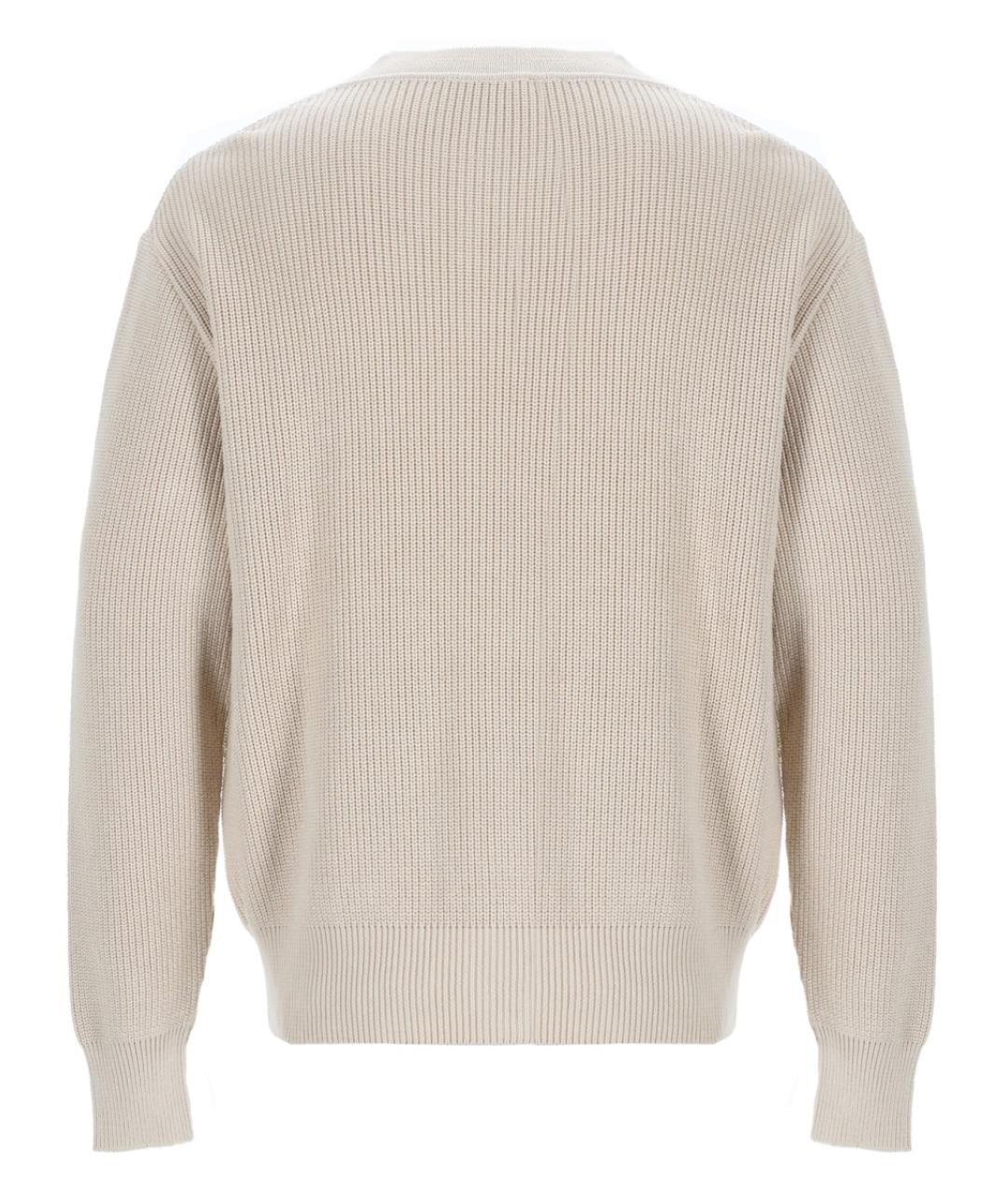 LARDINI Бежевый хлопковый джемпер / свитер, фото 2