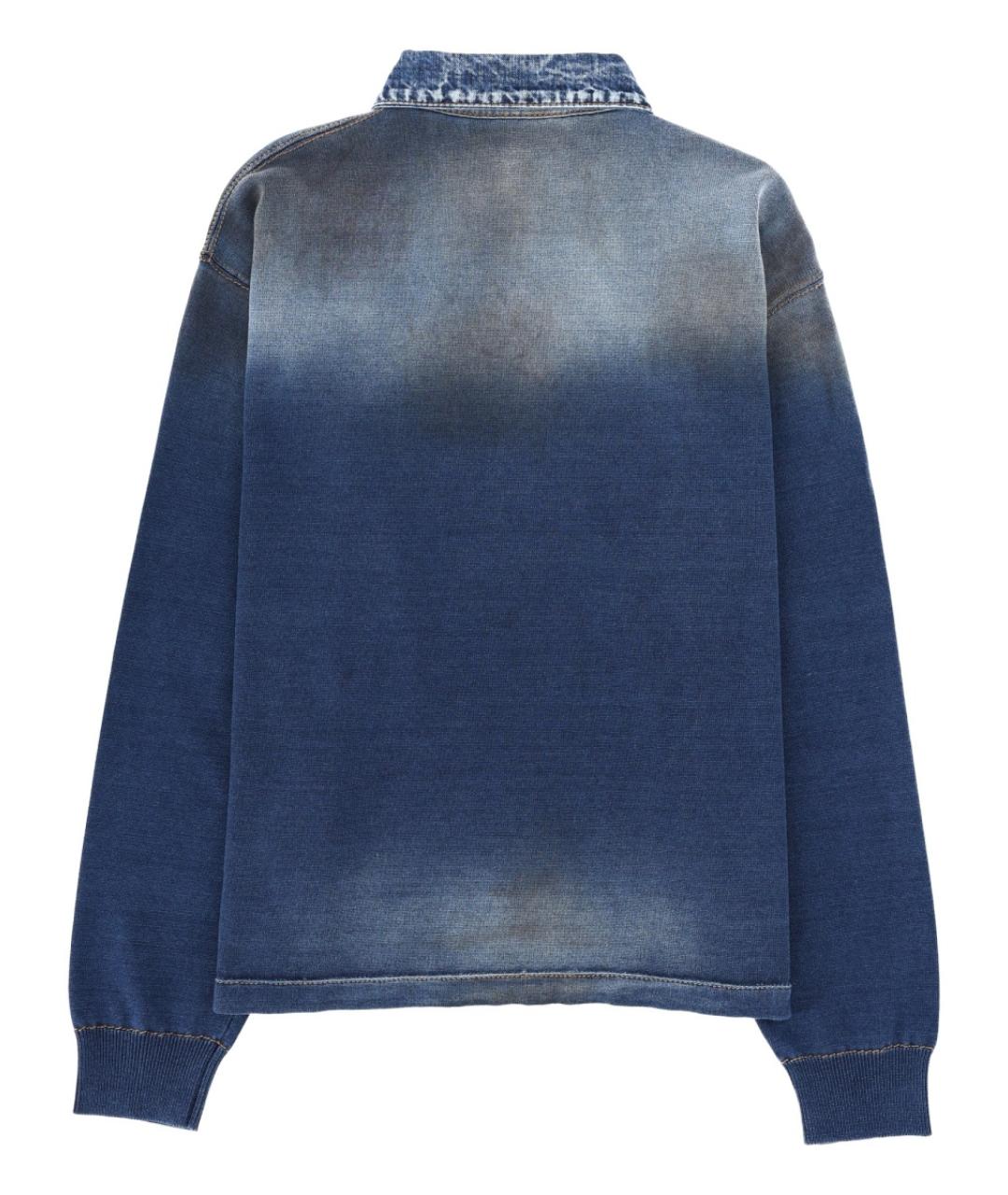 DSQUARED2 Синее хлопковое поло с длинным рукавом, фото 2