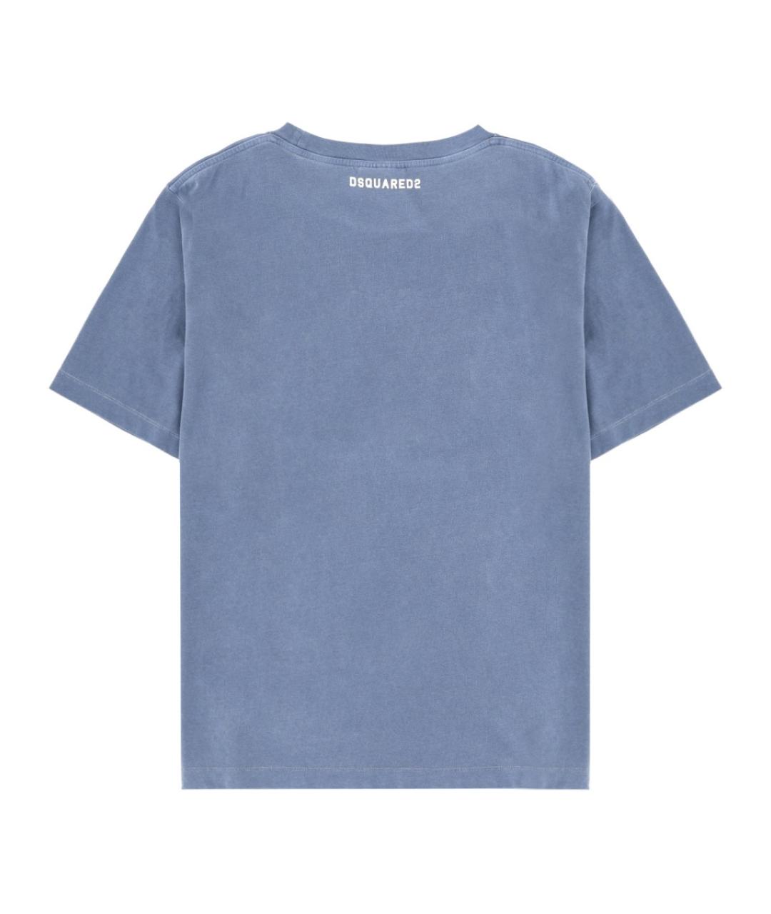 DSQUARED2 Синяя хлопковая футболка, фото 2