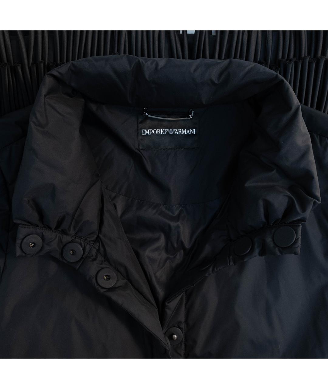EMPORIO ARMANI Черное полиамидовое пальто, фото 3