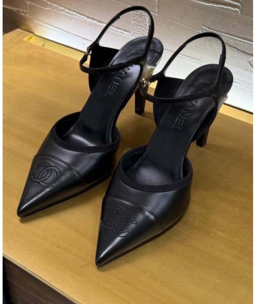 CHANEL Черные кожаные туфли, фото 1