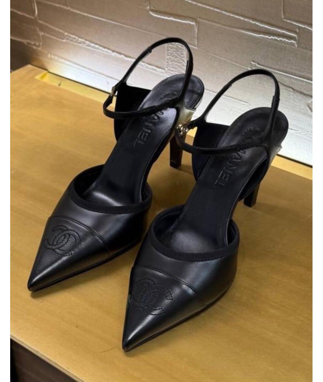 CHANEL Черные кожаные туфли, фото 2