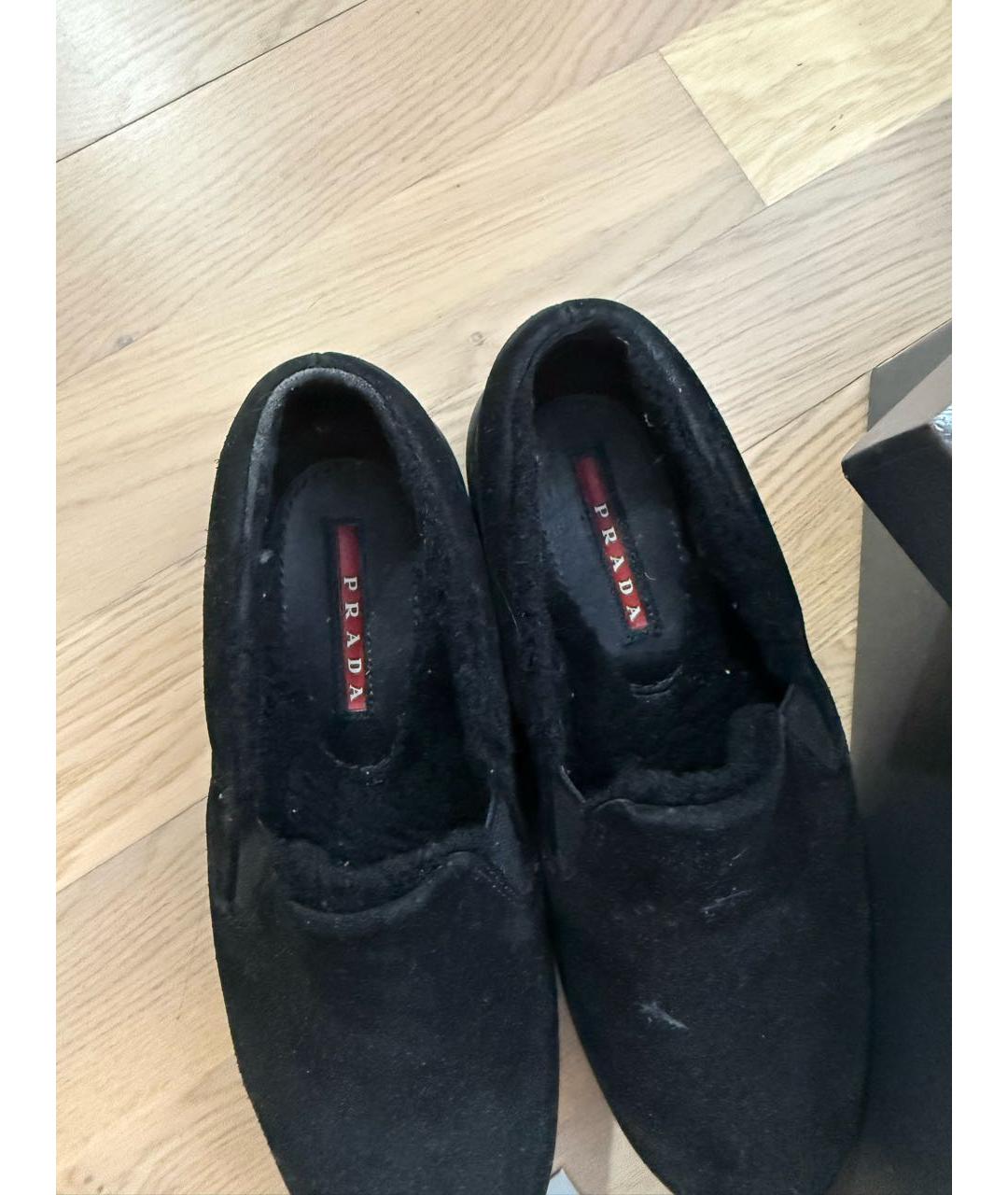 PRADA Черные замшевые лоферы, фото 4