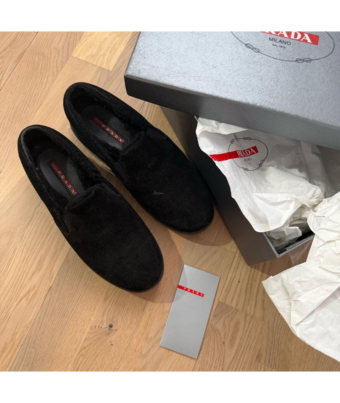PRADA Черные замшевые лоферы, фото 2