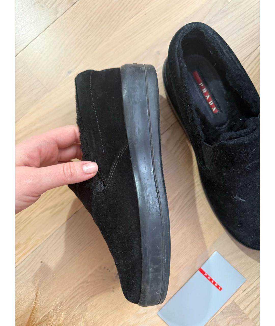 PRADA Черные замшевые лоферы, фото 5