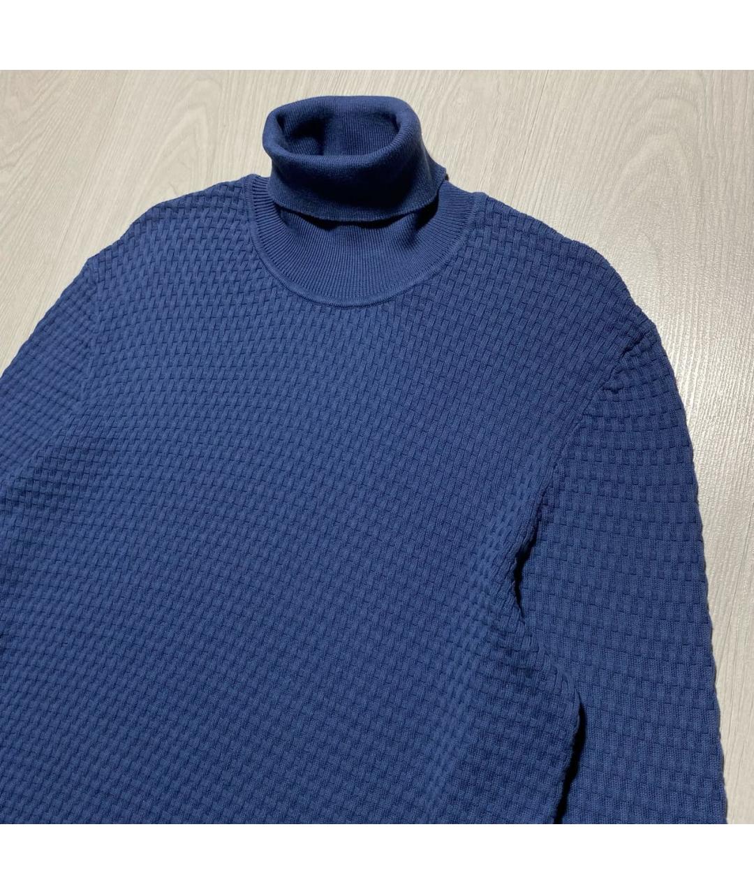 HUGO BOSS Синяя хлопковая водолазка, фото 3