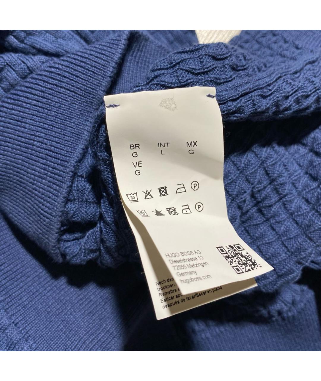 HUGO BOSS Синяя хлопковая водолазка, фото 8
