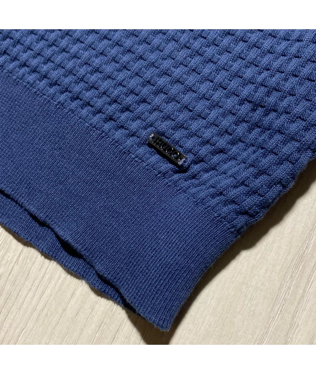 HUGO BOSS Синяя хлопковая водолазка, фото 5