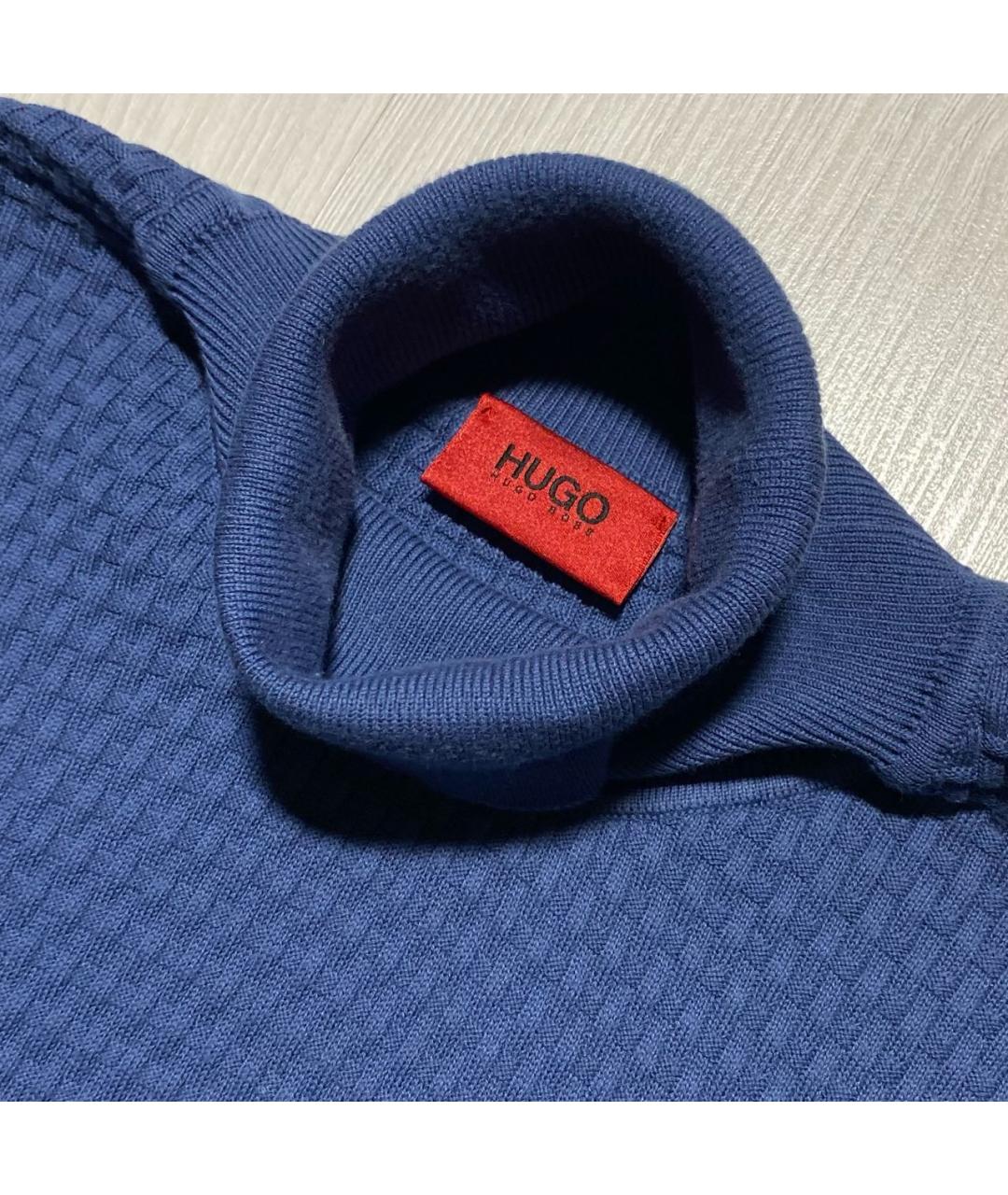 HUGO BOSS Синяя хлопковая водолазка, фото 4