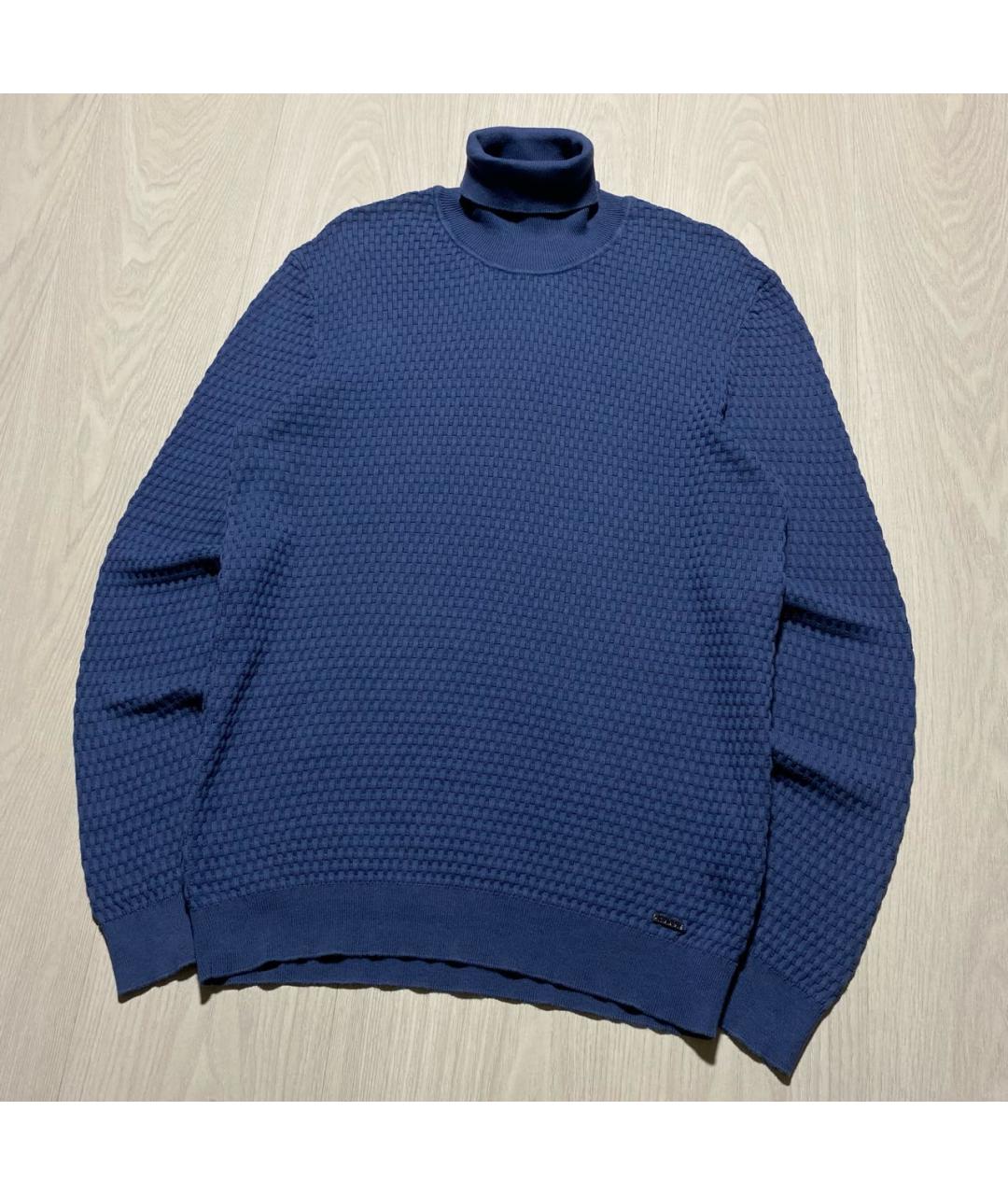 HUGO BOSS Синяя хлопковая водолазка, фото 2