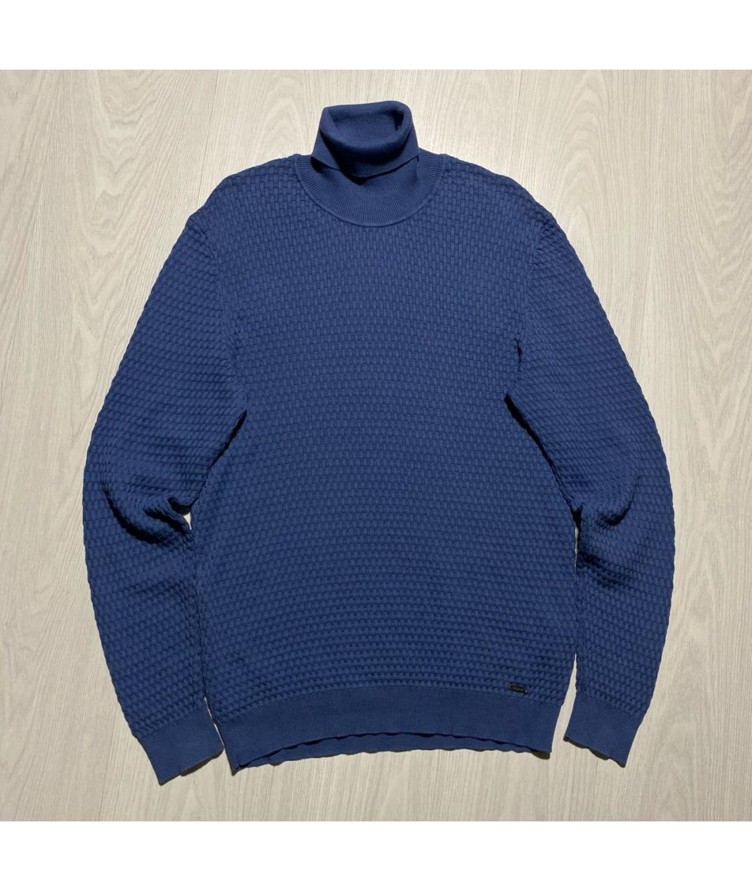 HUGO BOSS Синяя хлопковая водолазка, фото 6