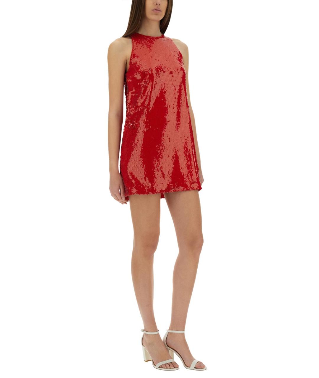 MSGM Красное полиэстеровое повседневное платье, фото 2